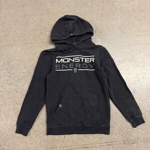 Monster Energy Mens Black Graphic Pullover Hoodie Sweatshirt Size Small